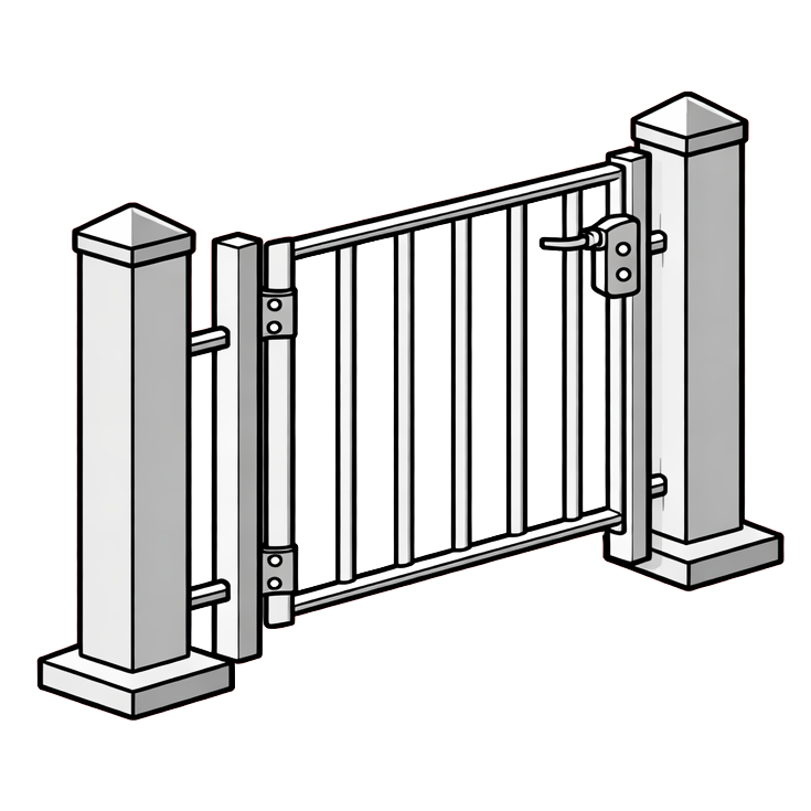 Einfriedungen, Türen und Tore